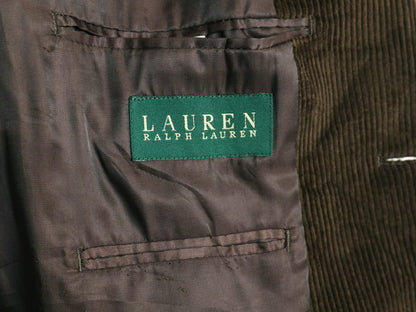 デッドストック ローレン ラルフローレン 太畝 コーデュロイ テーラード ジャケット メンズ L 程 新品 ポロ ブレザー トラッド きれいめ 茶