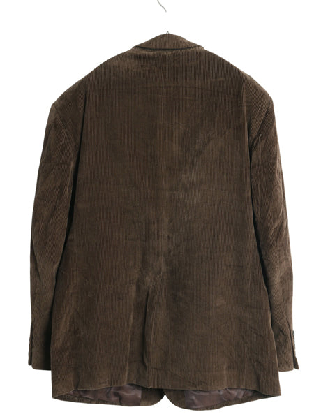 デッドストック ローレン ラルフローレン 太畝 コーデュロイ テーラード ジャケット メンズ L 程 新品 ポロ ブレザー トラッド きれいめ 茶