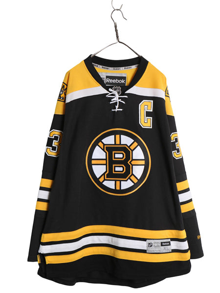 ブルーインズ メッシュ ホッケー ジャージ メンズ XL / NHL オフィシャル リーボック アイスホッケー ユニフォーム 大きいサイズ ブラック