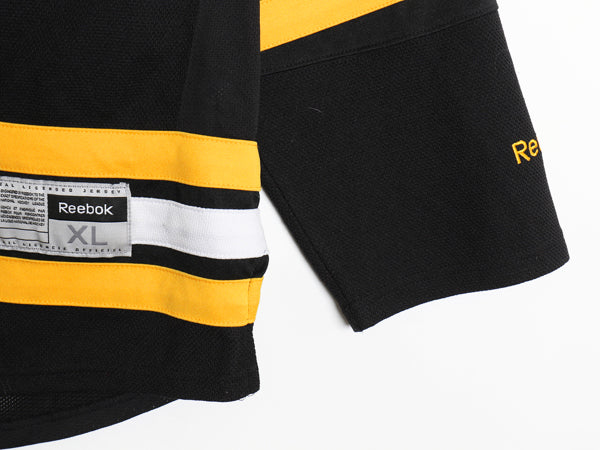 ブルーインズ メッシュ ホッケー ジャージ メンズ XL / NHL オフィシャル リーボック アイスホッケー ユニフォーム 大きいサイズ ブラック