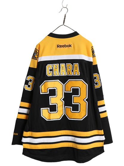 ブルーインズ メッシュ ホッケー ジャージ メンズ XL / NHL オフィシャル リーボック アイスホッケー ユニフォーム 大きいサイズ ブラック