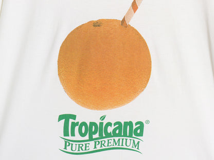 90s USA製 トロピカーナ 企業 イラスト プリント Tシャツ メンズ XL / オールド 当時物 両面 シングルステッチ 大きいサイズ オレンジ 白