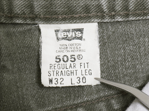 00's USA製 リーバイス 505 カラー デニム パンツ メンズ 32 30 オールド ジーンズ ジーパン スリム ストレート ボトムス 5ポケット カーキ