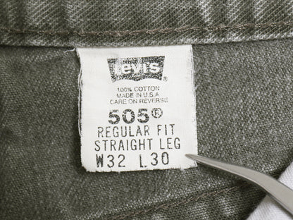 00's USA製 リーバイス 505 カラー デニム パンツ メンズ 32 30 オールド ジーンズ ジーパン スリム ストレート ボトムス 5ポケット カーキ