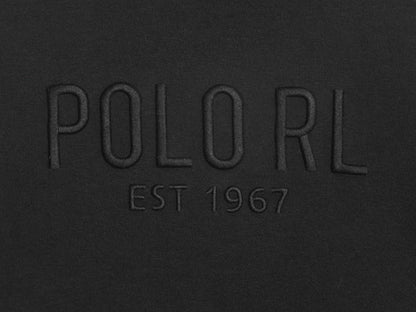 ポロ ラルフローレン ロゴ 刺繍 フード パーカー メンズ L / プルオーバー ストレッチ スムース ジャージ 素材 スウェット トレーナー 黒