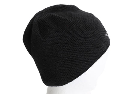 US企画 ノースフェイス アクリル ニット キャップ フリーサイズ 古着 帽子 アウトドア ビーニー ワッチ ニット帽 フリース ライナー付き 黒