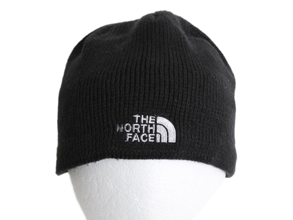 US企画 ノースフェイス アクリル ニット キャップ フリーサイズ 古着 帽子 アウトドア ビーニー ワッチ ニット帽 フリース ライナー付き 黒
