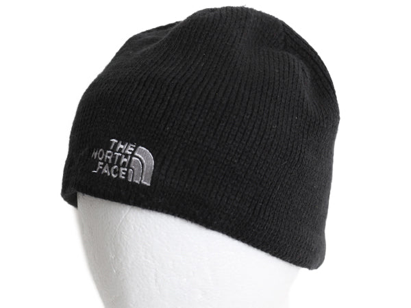 US企画 ノースフェイス アクリル ニット キャップ フリーサイズ 古着 帽子 アウトドア ビーニー ワッチ ニット帽 フリース ライナー付き 黒