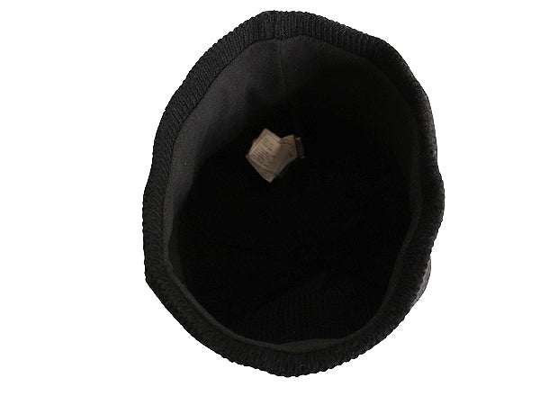 US企画 ノースフェイス アクリル ニット キャップ フリーサイズ 古着 帽子 アウトドア ビーニー ワッチ ニット帽 フリース ライナー付き 黒