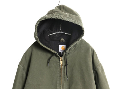 US企画 カーハート アクティブ ジャケット メンズ XL / ワーク ダック フード パーカー 中綿 キルティング ライナー ブルゾン 大きいサイズ