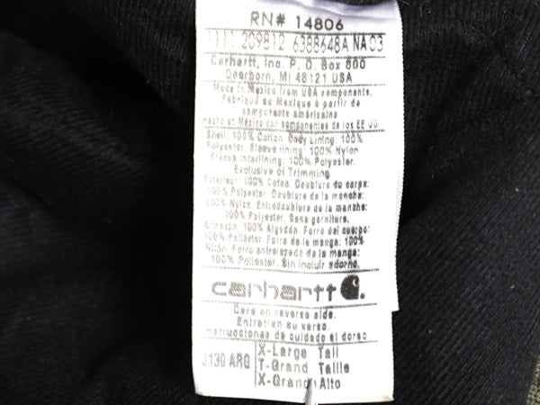 US企画 カーハート アクティブ ジャケット メンズ XL / ワーク ダック フード パーカー 中綿 キルティング ライナー ブルゾン 大きいサイズ