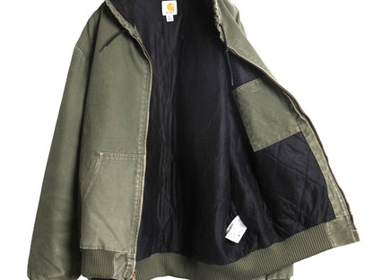 US企画 カーハート アクティブ ジャケット メンズ XL / ワーク ダック フード パーカー 中綿 キルティング ライナー ブルゾン 大きいサイズ