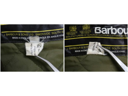 80s イギリス製 バブアー 中綿 キルティング ナイロン ベスト メンズ S / ヴィンテージ 本革レザー ハンティング シューティング 2ワラント