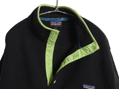 パタゴニア ライトウェイト シンチラ スナップT メンズ L / 15年製 アウトドア フリース プルオーバー ジャケット ハイネック ブルゾン 黒