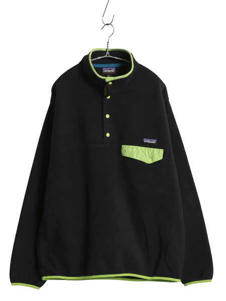 パタゴニア ライトウェイト シンチラ スナップT メンズ L / 15年製 アウトドア フリース プルオーバー ジャケット ハイネック ブルゾン 黒