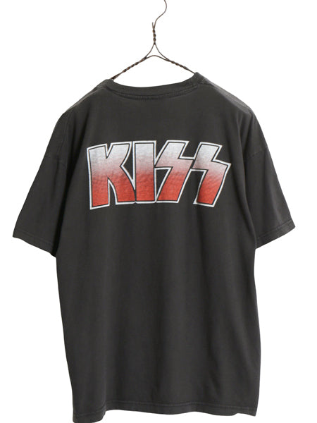 00s ★ キッス イラスト プリント Tシャツ メンズ M 程 / 古着 オールド 半袖Tシャツ バンド ロック メタル グラフィック カットソー 黒