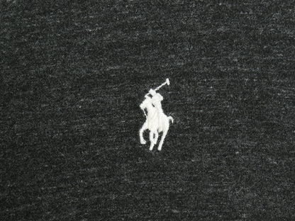 ポロ ラルフローレン フード付き 長袖 Tシャツ メンズ Ｍ / コットン ロンT フード パーカー プルオーバー ワンポイント ポニー 無地 濃灰