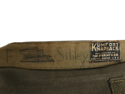 50s USA製 ★ コットン キャンバス バックパック / ヴィンテージ アウトドア キャンプ 鞄 デイパック リュックサック ナップサック カーキ