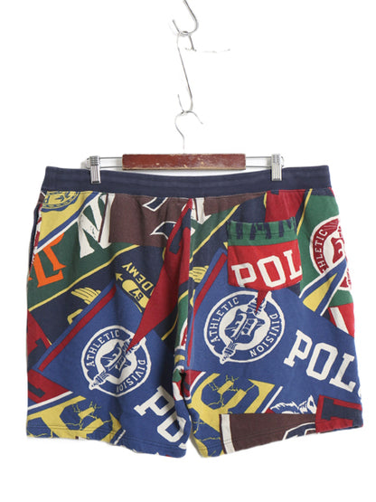 ポロ ラルフローレン スウェット ショートパンツ メンズ XXL 裏起毛 カレッジ ペナントマスコット タイガー ショーツ 短パン 大きいサイズ