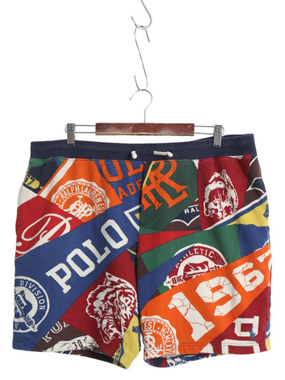ポロ ラルフローレン スウェット ショートパンツ メンズ XXL 裏起毛 カレッジ ペナントマスコット タイガー ショーツ 短パン 大きいサイズ