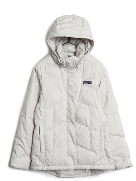 パタゴニア ダウン ウィズ イット ジャケット レディース S / 20年製 600フィル パーカー ナイロン ブルゾン キルティング フルジップ 白