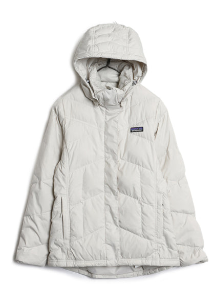パタゴニア ダウン ウィズ イット ジャケット レディース S / 20年製 600フィル パーカー ナイロン ブルゾン キルティング フルジップ 白