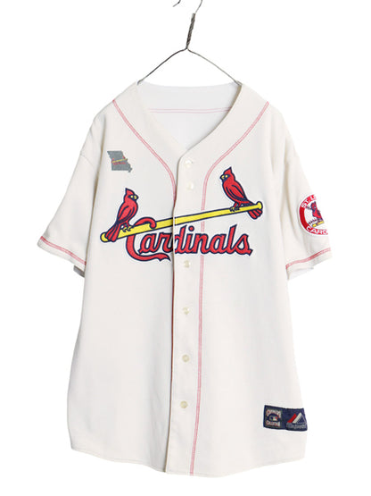 カージナルス リバーシブル ベースボール シャツ メンズ XL MLB オフィシャル マジェスティック ユニフォーム ダブルフェイス 大きいサイズ