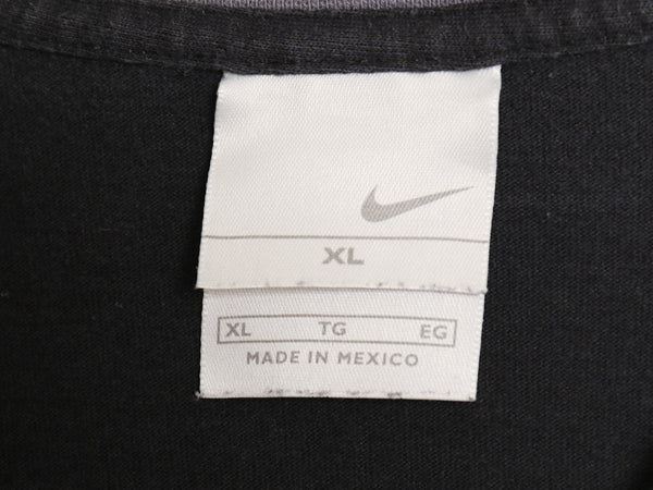 00s ナイキ スモール スウッシュ 刺繍 長袖 Tシャツ メンズ XL / オールド ロンT ヘビーウェイト ワンポイント ツートン 大きいサイズ 黒