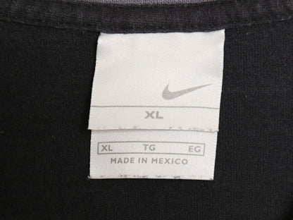 00s ナイキ スモール スウッシュ 刺繍 長袖 Tシャツ メンズ XL / オールド ロンT ヘビーウェイト ワンポイント ツートン 大きいサイズ 黒