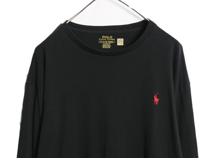 ポロ ラルフローレン 長袖 Tシャツ メンズ XL ロンT ロングスリーブ コットン シングルステッチ ワンポイント カットソー 大きいサイズ 黒