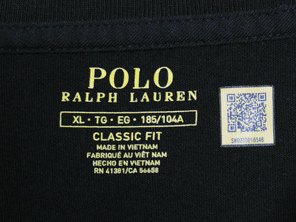 ポロ ラルフローレン 長袖 Tシャツ メンズ XL ロンT ロングスリーブ コットン シングルステッチ ワンポイント カットソー 大きいサイズ 黒
