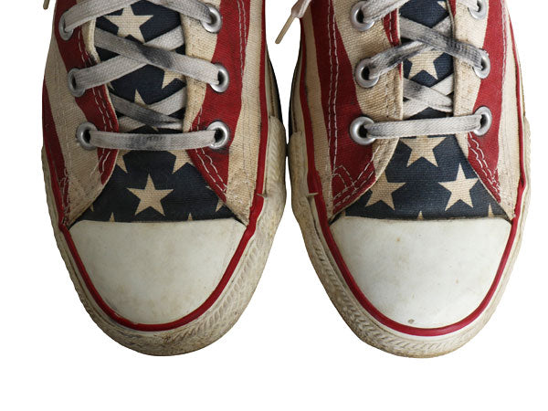 90s USA製 ★ コンバース オールスター ハイカット 星条旗 総柄 10 1/2 29cm / オールド アメリカ製 Converse ALLSTAR スニーカー デカ履き