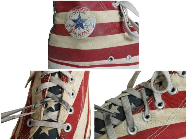 90s USA製 ★ コンバース オールスター ハイカット 星条旗 総柄 10 1/2 29cm / オールド アメリカ製 Converse ALLSTAR スニーカー デカ履き
