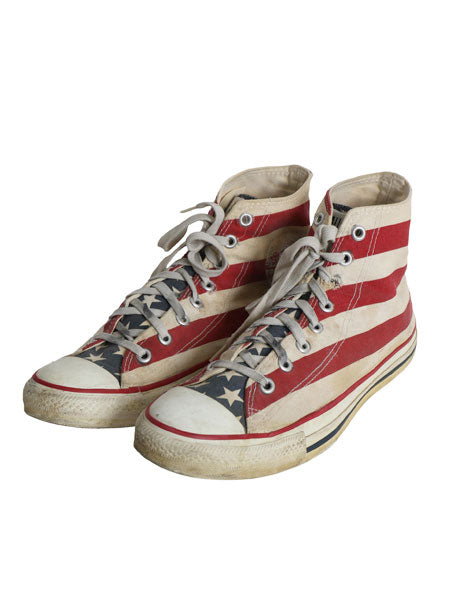 90s USA製 ★ コンバース オールスター ハイカット 星条旗 総柄 10 1/2 29cm / オールド アメリカ製 Converse ALLSTAR スニーカー デカ履き