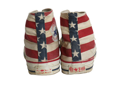 90s USA製 ★ コンバース オールスター ハイカット 星条旗 総柄 10 1/2 29cm / オールド アメリカ製 Converse ALLSTAR スニーカー デカ履き