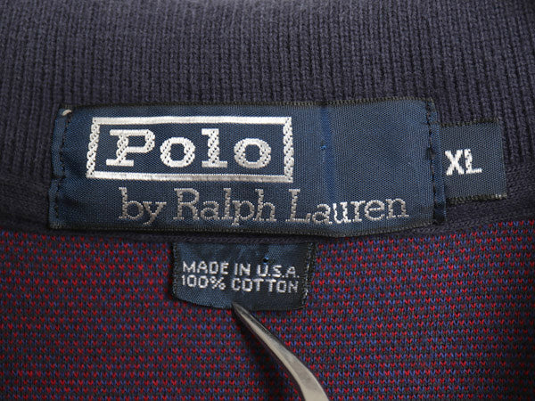 90s USA製 ポロ ラルフローレン チェック 長袖 ポロシャツ メンズ XL / オールド 長袖シャツ スムース コットン 大きいサイズ マルチカラー