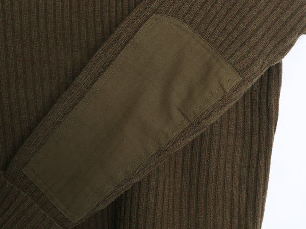 00s エルエルビーン コマンド ニット セーター メンズ L / オールド ウール 長袖ニット リブ編み メリノ ラム ウール エルボーパッチ 無地