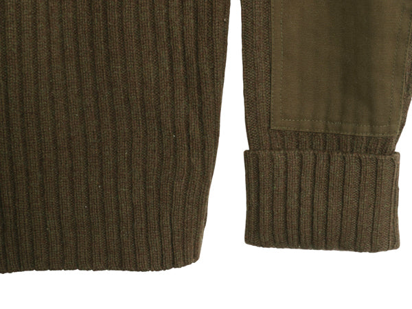 00s エルエルビーン コマンド ニット セーター メンズ L / オールド ウール 長袖ニット リブ編み メリノ ラム ウール エルボーパッチ 無地