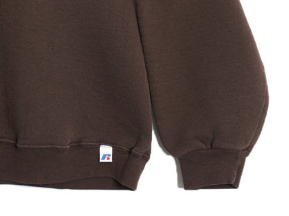 00s ラッセル 無地 スウェット メンズ レディース XXL / オールド トレーナー 前V 裏起毛 ワンポイント ブランク シンプル 大きいサイズ 茶