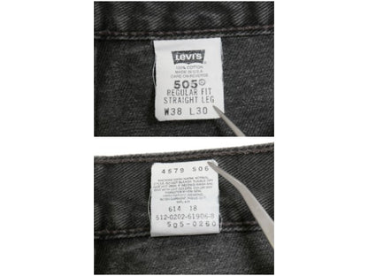00s USA製 リーバイス 505 ブラック デニム パンツ メンズ 38 30 オールド ジーンズ ジーパン Gパン スリム ストレート ボトムス 黒 赤タブ