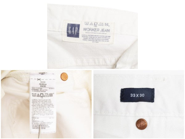 ギャップ ペインター パンツ メンズ 実寸 35 30 古着 ワーク ストレッチ コットン キャンバス ストレート ワンポイント ボトムス ホワイト