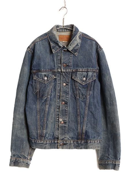 70s USA製 ★ リーバイス 71205 デニム ジャケット メンズ M 程 ヴィンテージ トラッカー ジャンパー ジージャン ブルゾン 4th 70505 ヒゲ