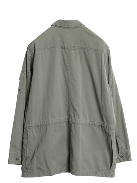 90s ローレン ラルフローレン フィッシング シャツ ジャケット レディース M 程/ オールド ポロ 長袖シャツ コットン サファリ 無地 カーキ