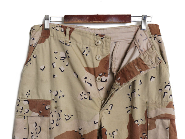 80s US ARMY 米軍実物 デザート カモ カーゴ パンツ MEDIUM LONG / 古着 ヴィンテージ 83年製 BDU 6C チョコチップ 迷彩柄 ミリタリー 軍物
