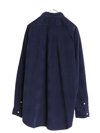90s ラルフローレン 細畝 コーデュロイ 長袖 ボタンダウン シャツ メンズ XL オールド ポロ BLAKE ポニー ワンポイント 大きいサイズ 無地