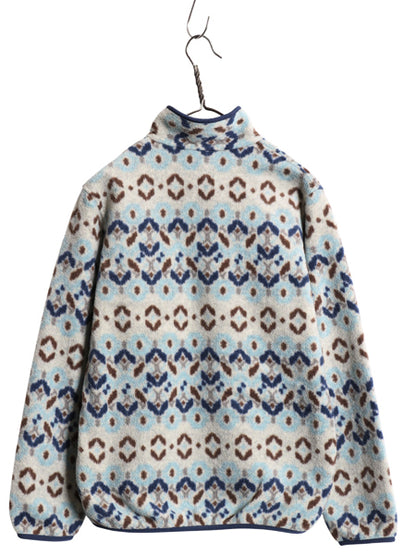 パタゴニア 総柄 ライトウェイト シンチラ スナップT レディース XS 古着 19年製 フリース プルオーバー ジャケット ブルゾン マルチカラー