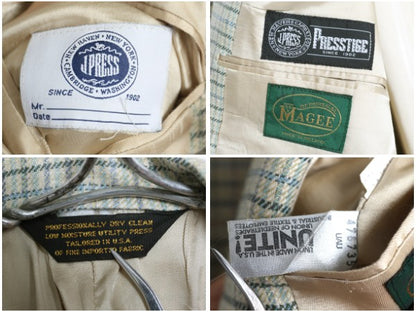 90s USA製 J PRESS テーラード ジャケット メンズ XL 程/ オールド ブレザー マギー ウール チェック マルチカラー 大きいサイズ トラッド