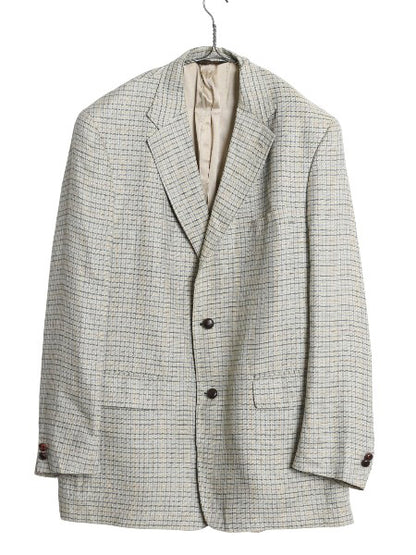 90s USA製 J PRESS テーラード ジャケット メンズ XL 程/ オールド ブレザー マギー ウール チェック マルチカラー 大きいサイズ トラッド