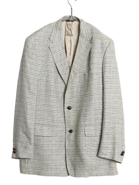 90s USA製 J PRESS テーラード ジャケット メンズ XL 程/ オールド ブレザー マギー ウール チェック マルチカラー 大きいサイズ トラッド