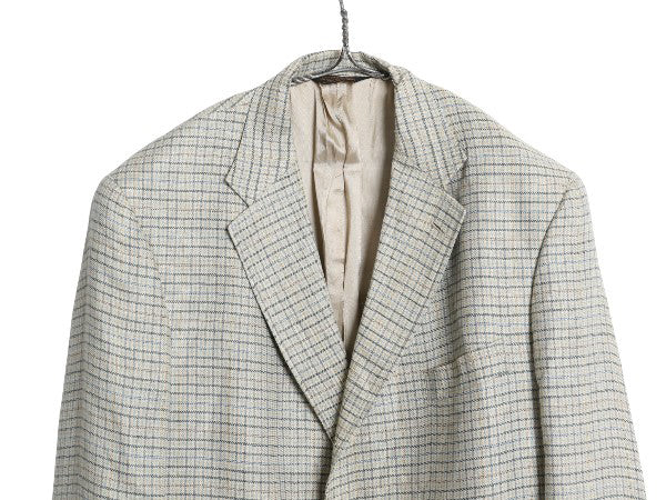 90s USA製 J PRESS テーラード ジャケット メンズ XL 程/ オールド ブレザー マギー ウール チェック マルチカラー 大きいサイズ トラッド
